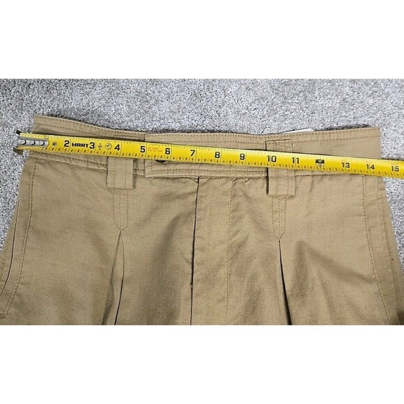 Banana Republic Wide Leg Cropped Pants Khaki Brown Linen Blend Women’s Size 4 - Picture 7 of 9